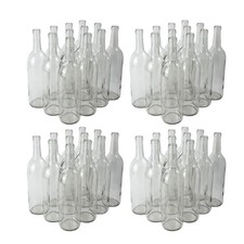 FastRack - 750ml Clear Bordeaux Wine Bottles Pack of 48 W5 Clear/Flint Fl...
