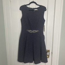 Eliza J Women’s Dress Size 10 Dark Gray Sleeveless Knee Length Wedding Party NWT