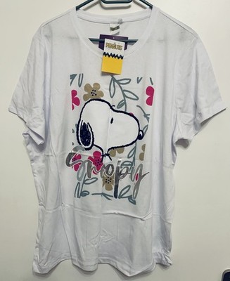 SNOOPY PEANUTS T-SHIRT L XL  DAMENSHIRT KURZARM COMIC BLUSE TOP
