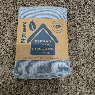 Norwex Basic Package 2 Set Graphite EnviroCloth Purple Window Cloth BacLock NEW