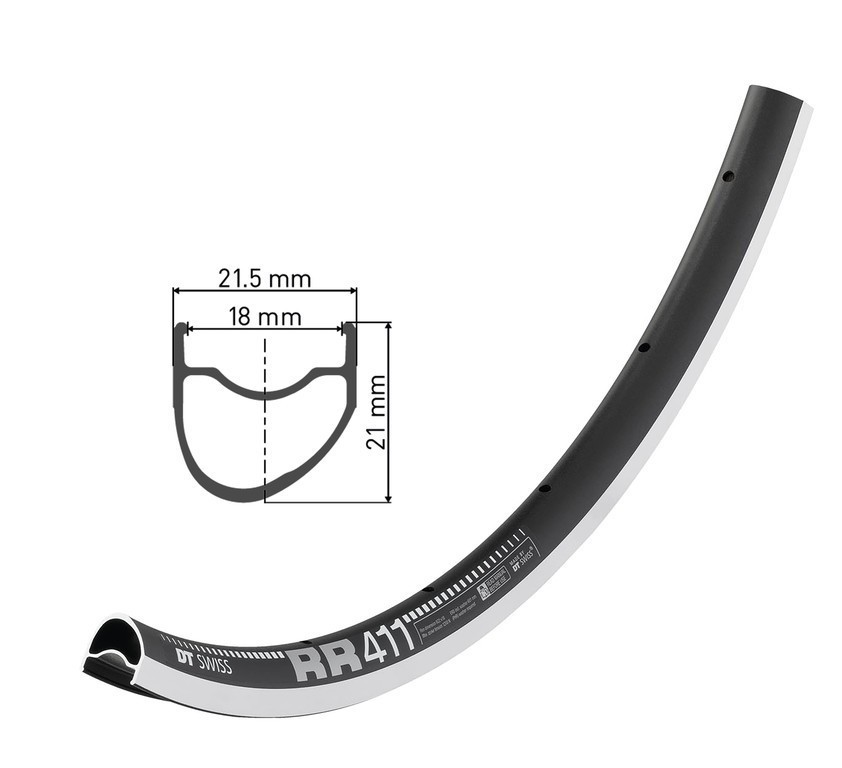 Cerchi DT Swiss RR 411 Nero Asimmetrica 28" 622-18 Fori 32