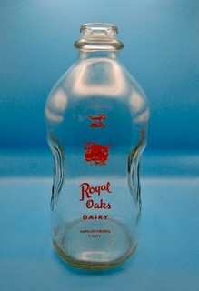 Vintage Royal Oaks Dairy Bottle Glass Milk Jug San Luis Obispo California