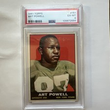 1961 Topps Art Powell Graded Card PSA 6 EX-MT ROOKIE CARD  Card No. 151