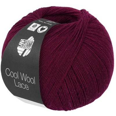 Wolle Kreativ! Lana Grossa - Cool Wool Lace Fb. 60 bordeaux 50 g