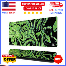 XXL Gaming Mouse Pad 35x17 Large Desk Mat Non Slip Stitched Edge Green