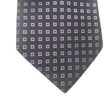 Brooks Brothers Makers Silk Navy Blue Red Geometrical Made In USA Woven In Italy