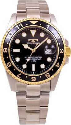 Technos Watch Date 10 ATM Water Resistant TSM419GB Men's Silver | eBay