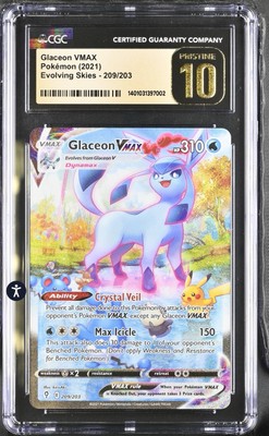 CGC Pristine 10 Glaceon Vmax Alt Art Evolving Skies 209/203 | eBay