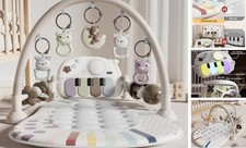 Baby Play Mat Baby Toys,Baby Gym Tummy Time Play Piano Activity Mat with 5