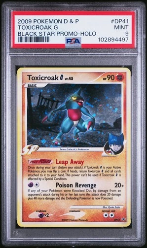 2009 POKEMON DIAMOND & PEARL BLACK STAR PROMO HOLO #DP41 TOXICROAK G PSA 9