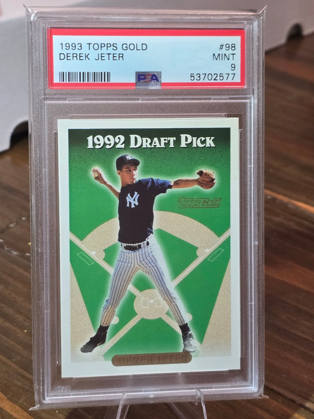 1993 Topps Gold DEREK JETER Yankees 1992 Draft Pick Rookie RC SP #98 Mint PSA 9
