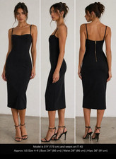 NWT Dolce & Gabbana Black Corset Bodycon Midi Dress IT 40 (US 4-6) Sexy Italy