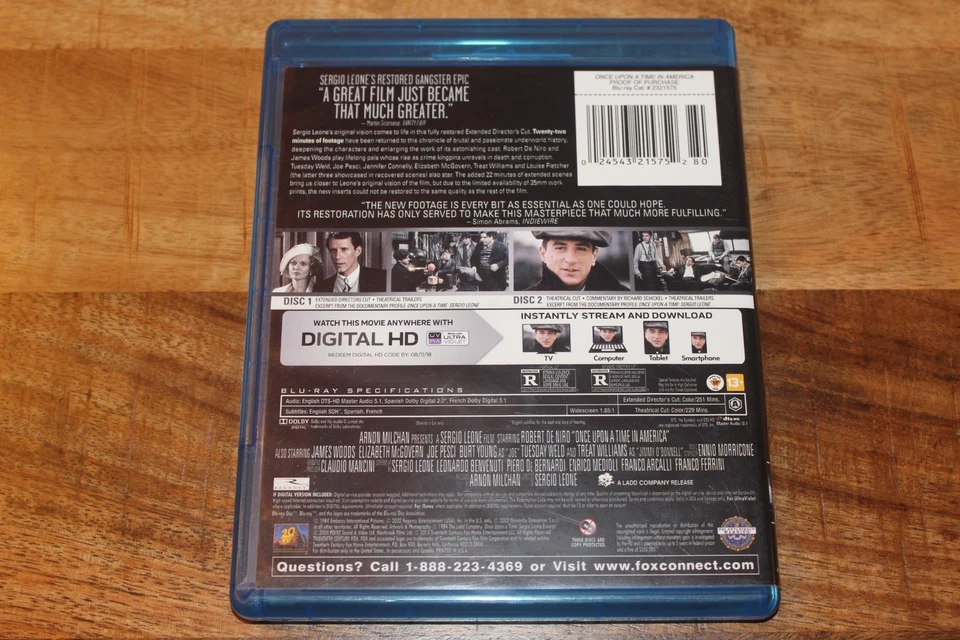 Once Upon a Time in America - Extended Director's Cut (2-Blu-ray, 2015) - Image 3 of 4