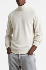 BRUNELLO CUCINELLI MEN'S IVORY WOOL TURTLENECK SWEATER MSRP 1495