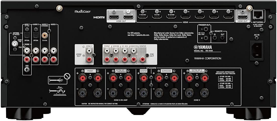 YAMAHA RX−A4A Yamaha RX-A4A AVENTAGE 7.2-Channel AV Receiver with 8K HDMI