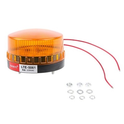 1Pc New Yellow 220V LED Warning Light Flashing Strobe Signal Warning Lamp for