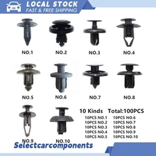100PCS/SET Trunk Screw Rivets Car Bumper Fender For Auto Plastic Fastener Clips