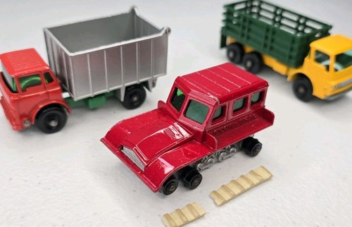 MATCHBOX LESNEY Lot Of 3 SNOW TRAC GMC Tipper Truck Stake Truck Vintage 