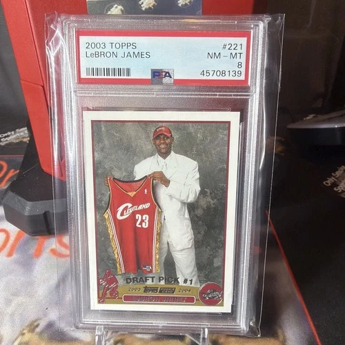 2003-04 Topps LeBron James Rookie Card RC #221 PSA 8 NM-MT Cavaliers