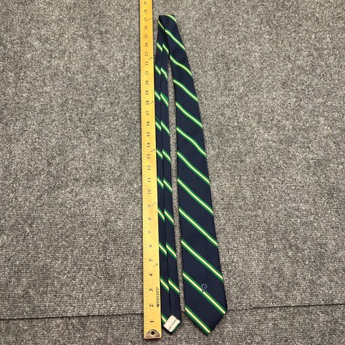 Corbata Pierre Cardin azul verde amarillo logotipo a rayas para hombre poliéster importado - Imagen 4 de 8