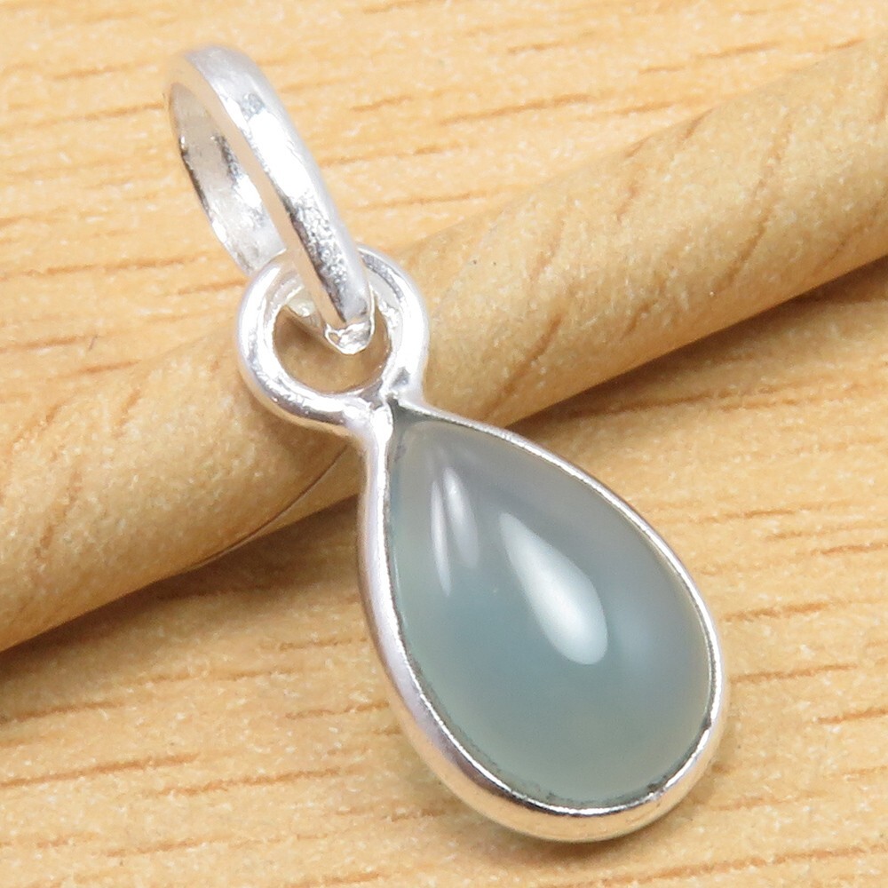 Retail Sale || Promotion Silver AQUA CHALCEDONY Small Pendant 0.7