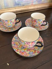 Vintage Burlington Ware Chintz Floral J Shaw Teacup and Saucer RARE England