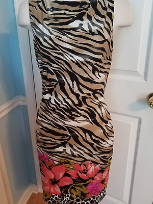 cache floral animal print dress #819