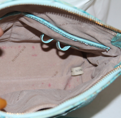 *P Brahmin Mini Duxbury Croc Embossed Leather Crossbody turquoise blue - Picture 7 of 17