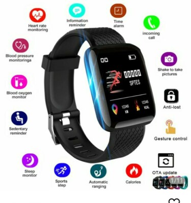 oaoyeer Smartwatch Smart Bracelet Touchscreen 52 mm Schwarz Silikon
