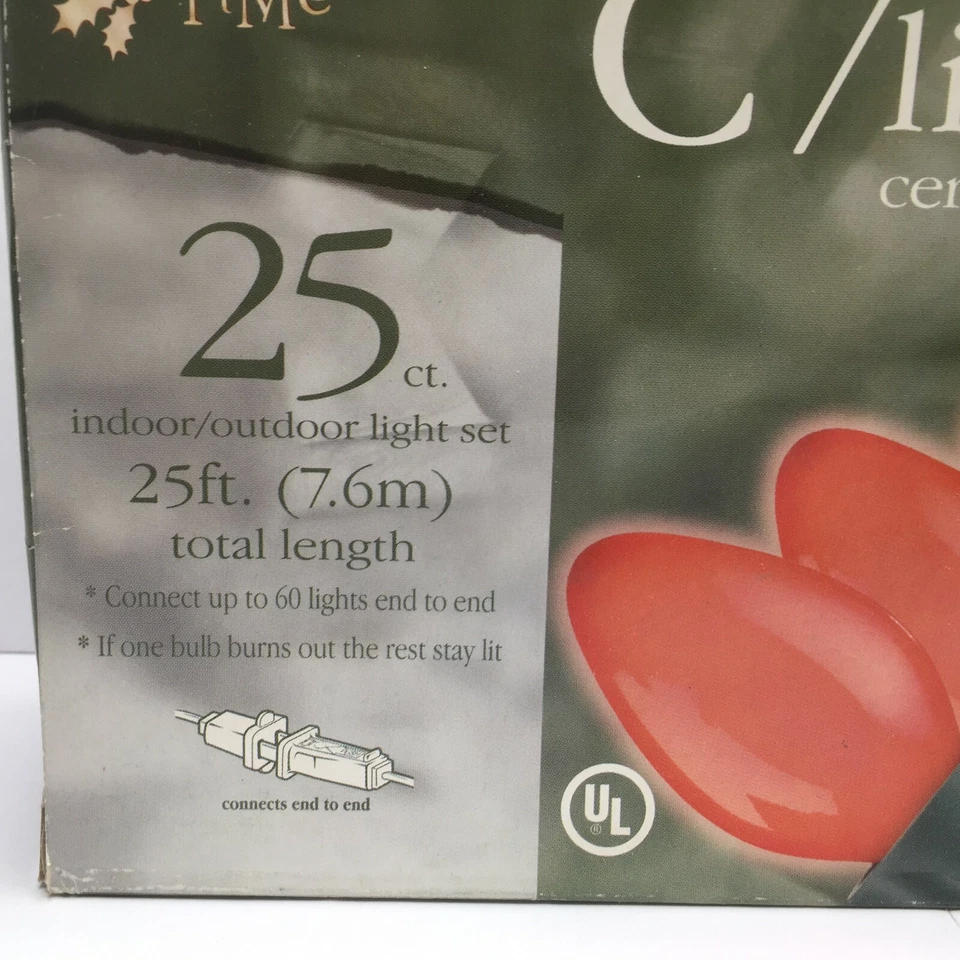 Holiday Time C7 Ceramic Red String Lights 25 Ct. Indoor Outdoor 25Ft. 125Watts - Image 3 of 4