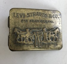 Vintage 1970s LEVI STRAUSS CO Brass Buckle