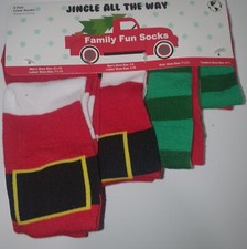 Christmas 032432 Family Fun Socks 4 Pair Crew Socks for Dad Mom Kid  Baby