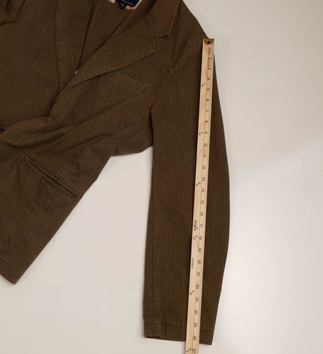 American Eagle Outfitters Mens Sport Jacket Size L Two Button Brown Herringbone - Picture 19 of 20