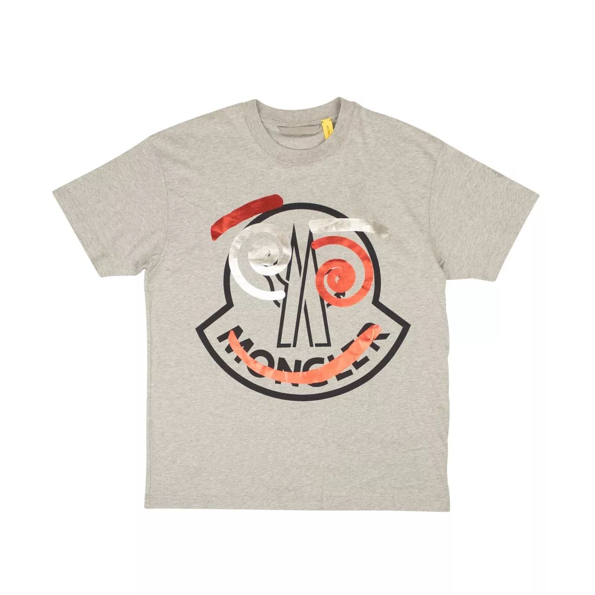 NWT MONCLER Heather Grey Graphic Print Short Sleeve T Shirt Size XXXL 475
