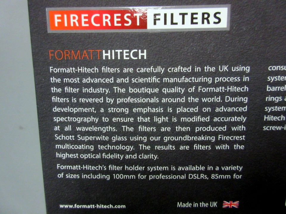 New Formatt Hitech 4x5.65" Firecrest IRND 2.4 Filter #FC4X5ND2.4 - Image 4 of 4
