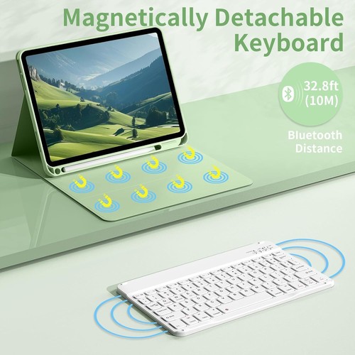 Bluetooth Keyboard For iPad 10th 9th 8th 7th Air 6 5 Case Cover with Pen Holder - Picture 18 of 52