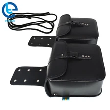1 Pair Motorcycle Saddlebags Luggage Tool Bag Saddle Bags PU Leather Universal