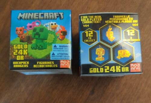 LOT OF 2 - MINECRAFT - Backpack Hangers -  Gold 24K - BRAND NEW SEALED BOX - Picture 1 of 4