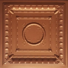 Ceiling Tiles Glue Up 20" x 20" Decorative, Styrofoam, ANCONA Metallic Copper
