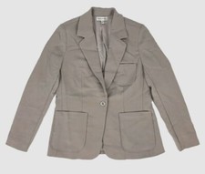 145 Neiman Marcus Women's Gray Soft One-Button Solid Blazer Jacket Size S