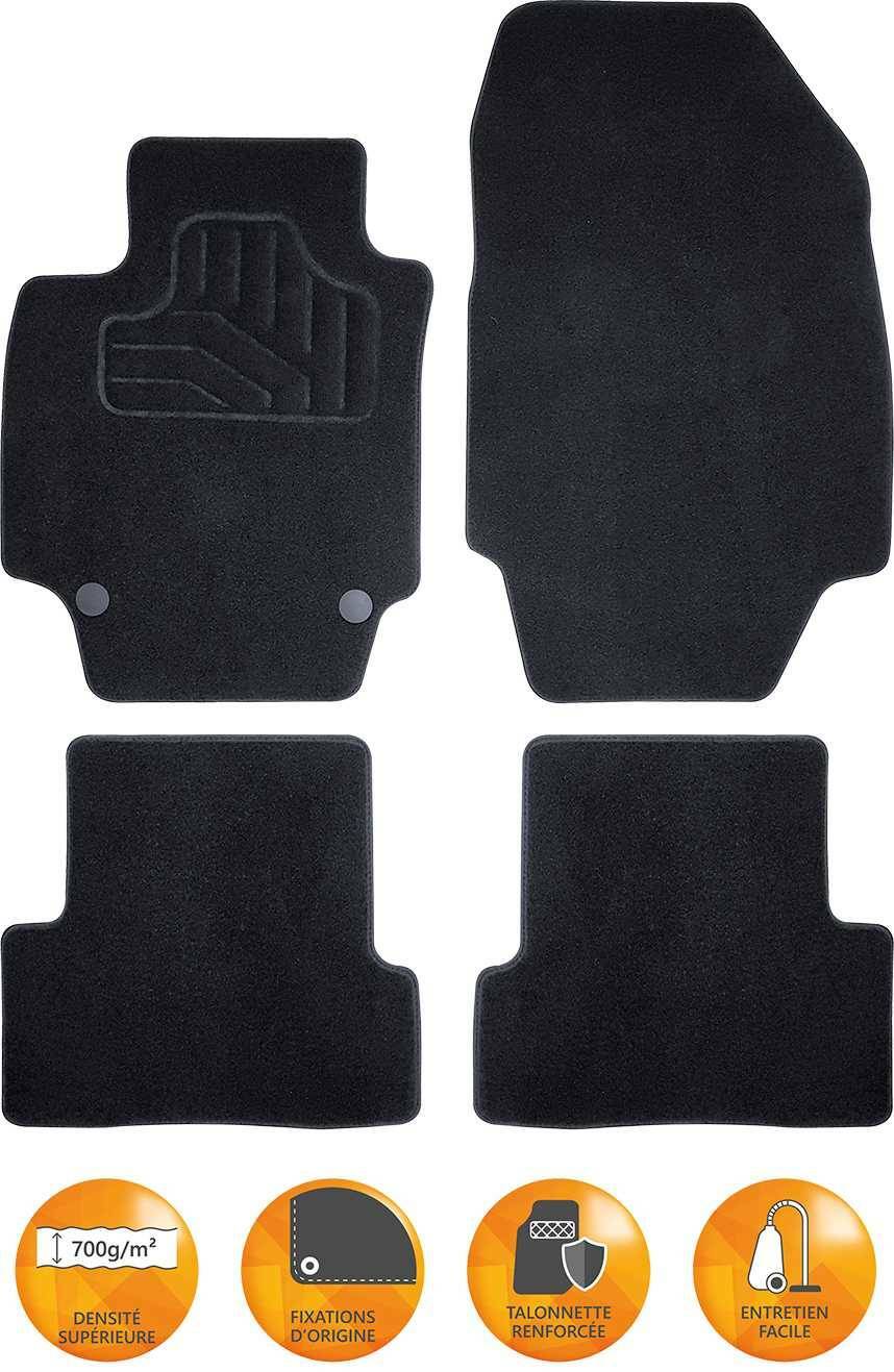 Tapis Citroen C4 et DS4 sur mesure étanches avec talonnette renforcée anti-usure
