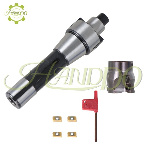 Eje de fresado de vástago R8 FMB22 y fresado de extremo CNC 400R 50 MM + 4 piezas insertos APMT1604 - Imagen 2 de 20