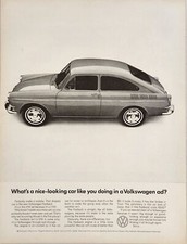 1966 Print Ad VW Volkswagen Fastback 2-Door with Air Cooled Engine