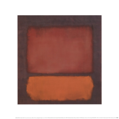 MARK ROTHKO Dusk, 1962 15'' x 15'' Poster 2002 Abstract Red, Orange, Brown