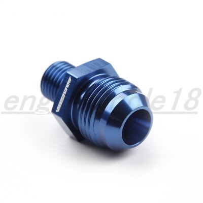 US SHIP 10AN AN-10 Male To M14 x 1.5mm Aluminum Straight Fitting Adapter Blue