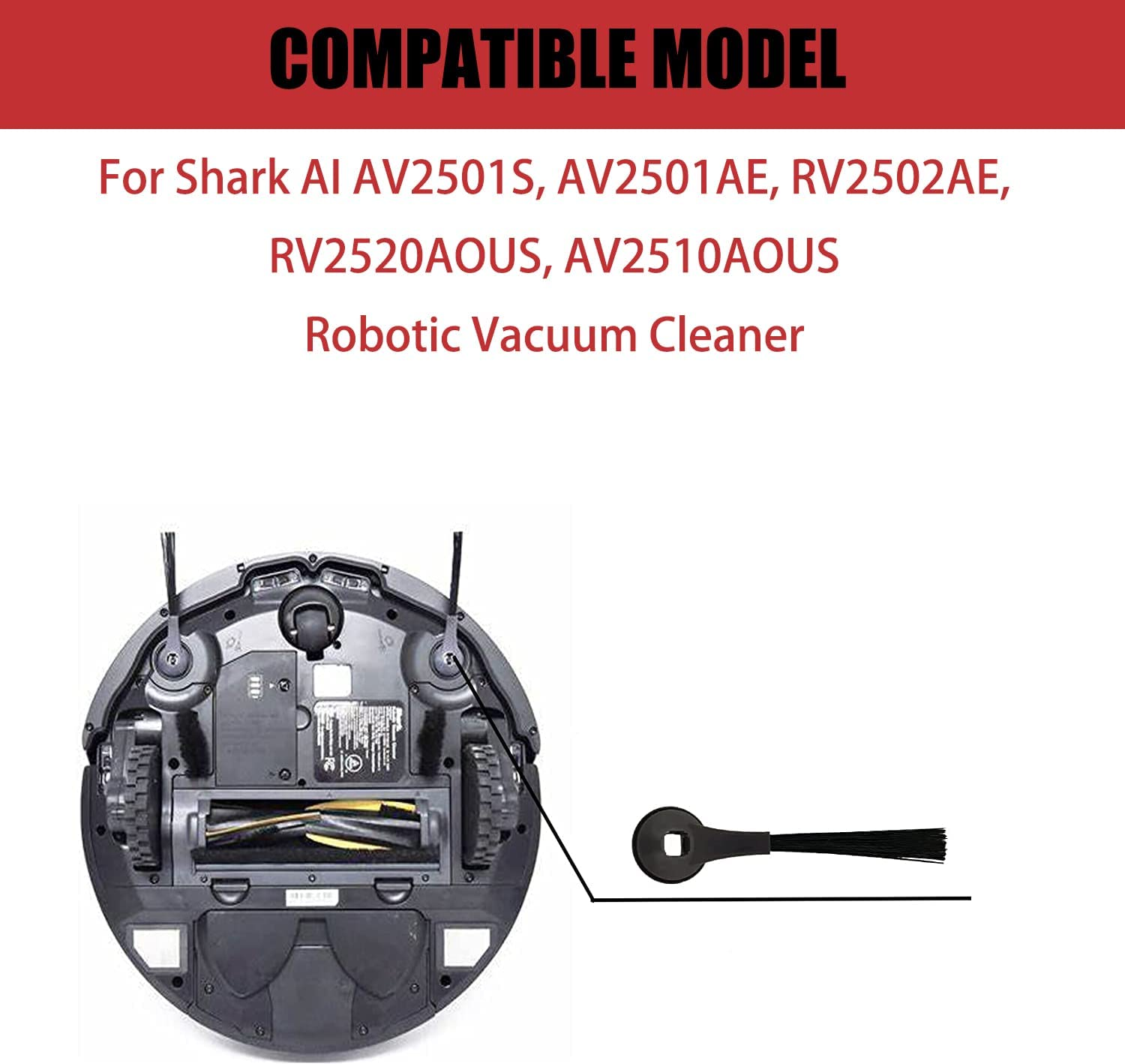 Seitenbürsten Ersatz Für Shark Roboterstaubsauger AV2501S, RV2502AE U.a. – 4 Stück, Einfacher Wechsel