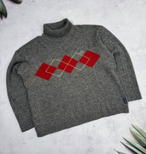 Vintage Lacoste Turtleneck Sweater  Rombed Design Melange Gray size 6 / Large