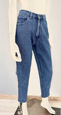 Moschino Washed Royal Blue Jeans Denim Vintage Cotton    Peace SZ 27 S Rare 1980s