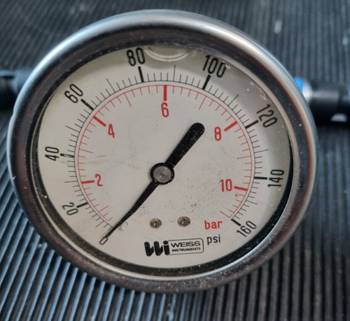 WEISS 160 PSI PRESSURE GAUGE W/ 1/4 STAINLESS TEE W/ FESTO X2 6mm FITTINGS (IN3 - Imagen 2 de 5