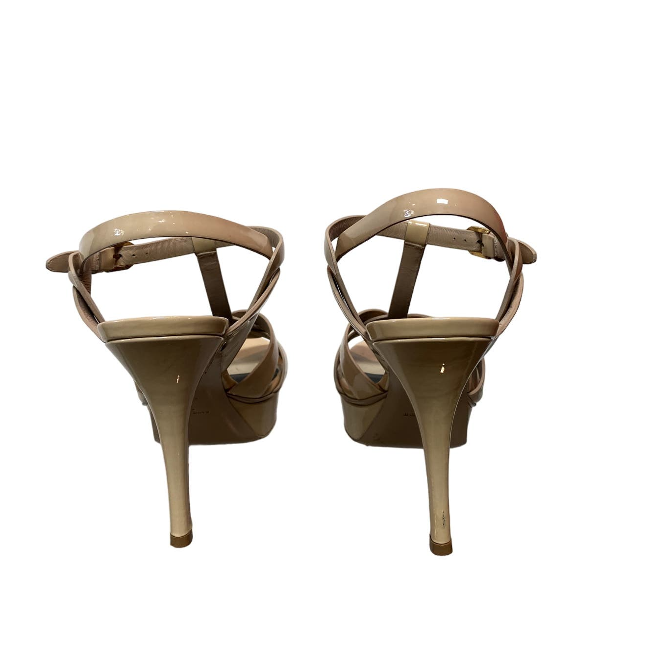 Sandali tributo in pelle verniciata Yves Saint Laurent